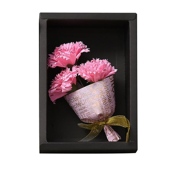 Cheapark 3 Pack Soap Flowers Simulation Carnation Blooming Bath Bombs Rose Shape for Mother's Day Romantic Gift Home Spa Decor