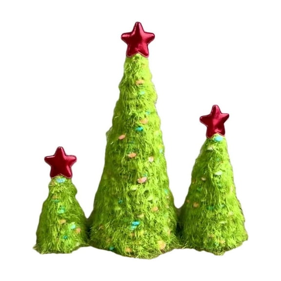 Cheapark 3-Piece Soft Lightweight Christmas Tree Decorations - Compact Festive Ornaments - Easy-to-Hang Accents for Desktop Home Tree Christmas Holiday Decor