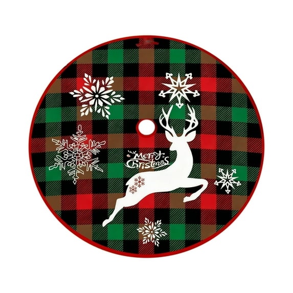 Cheapark 35 Inch Christmas Tree Skirt - Delicate Printed Design, Festive Bottom Decor for Holiday Tree & Home