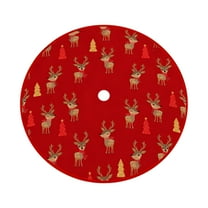 Cheapark 35 Inch Christmas Tree Skirt - Delicate Printed Design, Festive Bottom Decor for Holiday Tree & Home