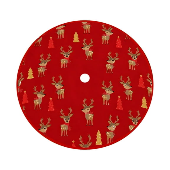 Cheapark 35 Inch Christmas Tree Skirt - Delicate Printed Design, Festive Bottom Decor for Holiday Tree & Home