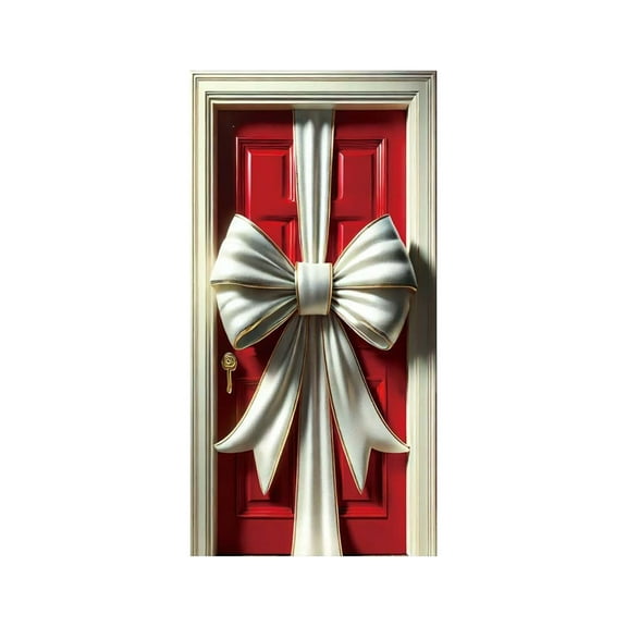 Cheapark 35 X 71 Inch Christmas Door Cover Curtain - Festive Holiday Door & Wall Decor, Vibrant Printed Design for Home Entryway, Perfect for Christmas Party Decorations