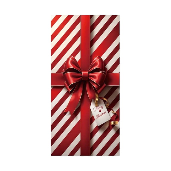 Cheapark 35x71 Inches Christmas Door Cover Curtain - Vibrant Holiday Door Wall Decoration, Wrinkle-Resistant Fabric for Indoor Outdoor Party Festive Ambiance