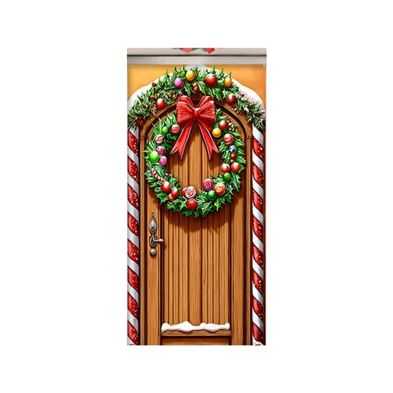 Cheapark 35x82 Inch Elastic Christmas Door Cover - Wall & Door Decor for Festival Parties, Enhances Christmas Day Ambiance