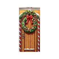 Cheapark 35x82 Inch Elastic Christmas Door Cover - Wall & Door Decor for Festival Parties, Enhances Christmas Day Ambiance