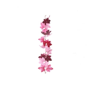 Cheapark 39.4 Inch Harvest Festival Pink Vines Decoration, Artificial Maple Leaf Garland for Home Holiday Wall Decor, Fall Season Faux Pink Foliage Vine for Thanksgiving Halloween Party Gift
