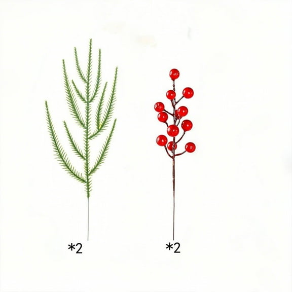 Cheapark 4-Pack Faux Norfolk Pine Needle Branches - Realistic Texture, Durable Material, Festive Decor for Christmas Celebration Hotel Home Indoor Outdoor Accents