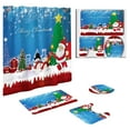 thumbnail image 1 of Cheapark 4-Piece Printed Waterproof Polyester Shower Curtain Set - With Absorbent Mat for Home Bathroom, Christmas Holiday Decor, 1 of 4
