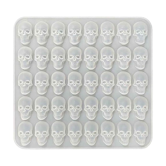 Cheapark 40 Cavity Skull Shaped Ice Cube Tray, Halloween Themed Flexible Ice Mold, Cocktail Drink Party Decoration Ice Maker Gift