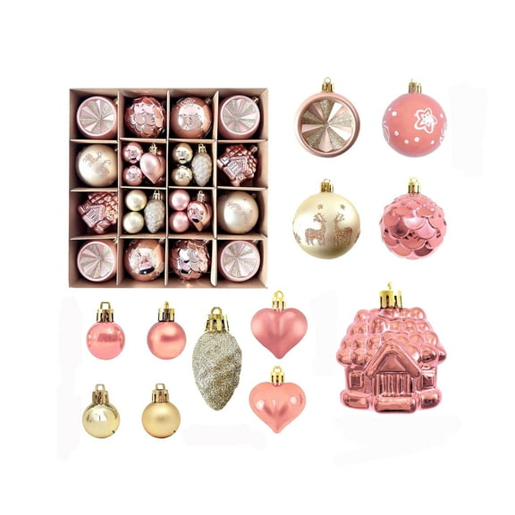Cheapark 40-Piece Assorted Shape Christmas Balls Set - Multi-Style Festive Ornaments, Versatile Decor for Christmas Tree & Other Party Celebrations