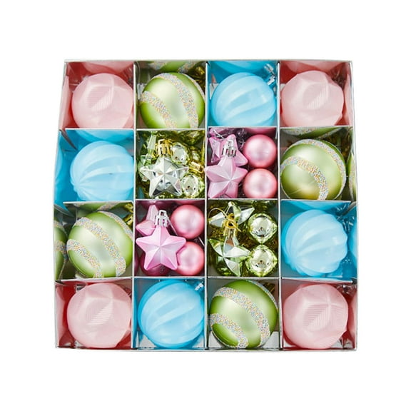 Cheapark 44-Piece Christmas Balls Gift Box Set - Creative Hand-Painted Designs, Vibrant Color Palette, Shatterproof Hanging Ornaments for Christmas Tree Holiday Decor