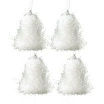 Cheapark 4PCS White Foam Christmas Ornaments - Lightweight Shatterproof Decor For Xmas Tree & Festive Party Home Use