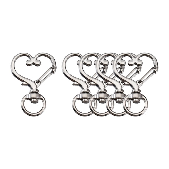 Cheapark 5-Piece Heart-Shaped Alloy Keychains - Durable Bag Buckle Decor, Holiday Ornaments & Practical Hook Accessories for Valentines Day Gifts