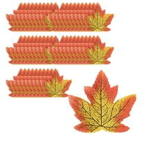 Cheapark 50-Pack Fall Artificial Maple Leaves 4inch Faux Autumn Leaf Strand For Thanksgiving Halloween Wedding Decor