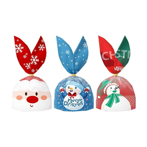 Cheapark 50 Pcs Christmas Ears Candy Bags - Souvenir Gift Bags for Baking, Candy & Snacks, Festive Party Supplies, Adorable Holiday Packaging Decor