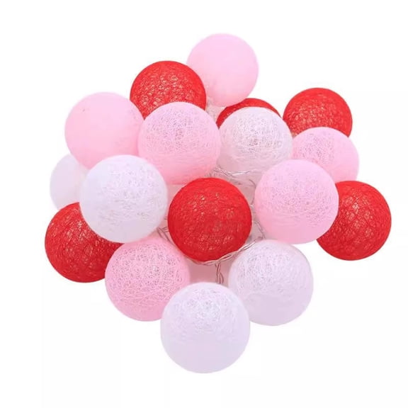 Cheapark 5FT Cotton Ball LED Christmas String Lights - Battery-Operated Soft Glow for Room & Tent, Festive Holiday Decoration Lights