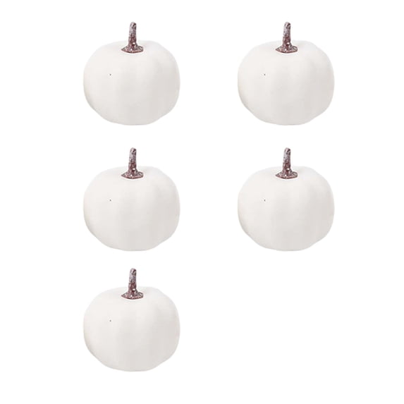 Cheapark 5Pcs Mini Artificial Foam Pumpkins Ornaments,Small Table Decor, Fall Halloween Thanksgiving Tray Mantel Window Craft Embellishment Set 1 Pack,White Pumpkin S Size