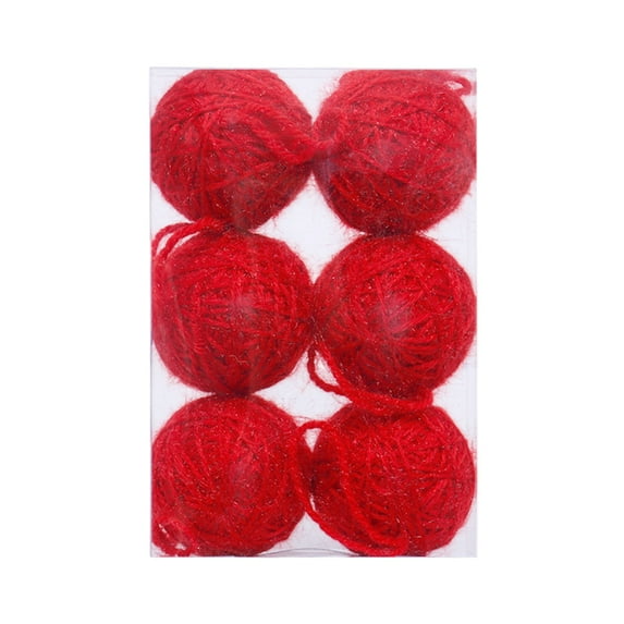 Cheapark 6-Pack Wool Foam Christmas Tree Ornaments Ball Set - Shatterproof Festive Decor For Indoor Outdoor Holiday Party Decorations