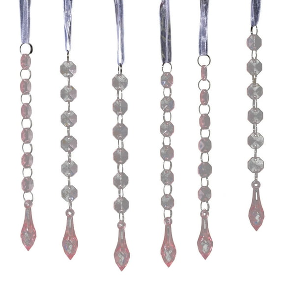 Cheapark 6 Pcs Acrylic Snowflake Christmas Ornaments - Icicle & Water Drop Pendants For Christmas Trees & Windows, Festive Home Holiday Decor