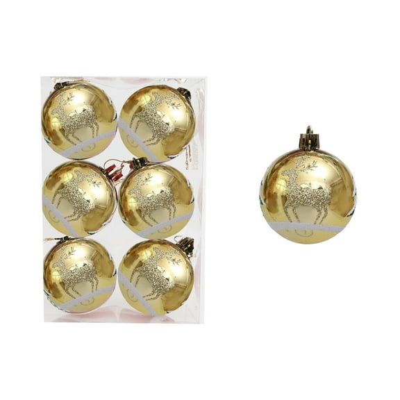 Cheapark 6-Piece Christmas Balls Gift Box Set - Creative Hand-Painted Hanging Ornaments, Festive Christmas Tree Decoration for Home Holiday