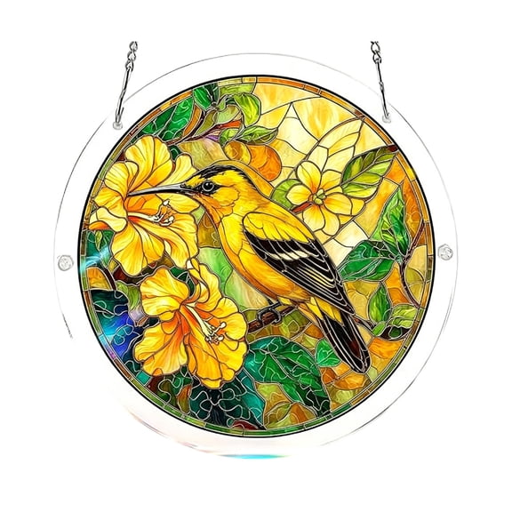 Cheapark 7.4 Inch Acrylic Puzzle Sun Catcher Window Trim for Garden Patio Glass Porch Yard Summer Transparent Art Splicing Hanging Landscape Decor Gift