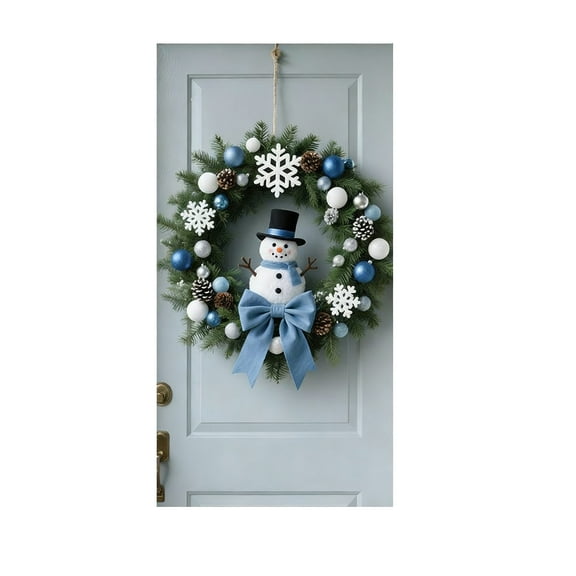 Cheapark 70.9x35.4 Inch Christmas Snowman Door Set - Hanging Decor & Cover for Home Entryway, Festive Party Decoration