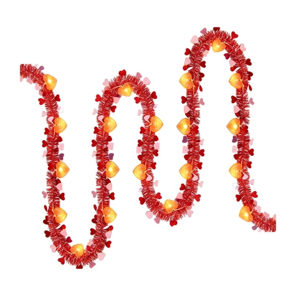 Cheapark 78.7/157.4In Valentines's Day Heart Shape String Lights For Indoor Fireplace Decoration And Ambient Lighting