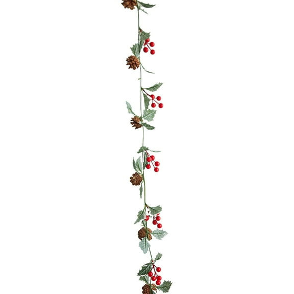 Cheapark 78.74 Inch Christmas Rattan Garland with Lights - Wall-Mounted Decor for Mall, Hotel & Home, Festive Pendant Ornaments for Xmas Events