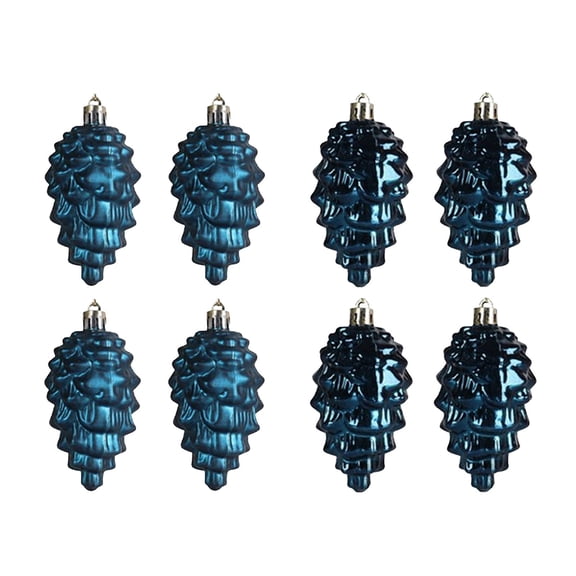 Cheapark 8 Pack Christmas Tree Ornament Set 3.54 Inch Plastic Pine Cone Special Shape Ball Hanging Decor Gift