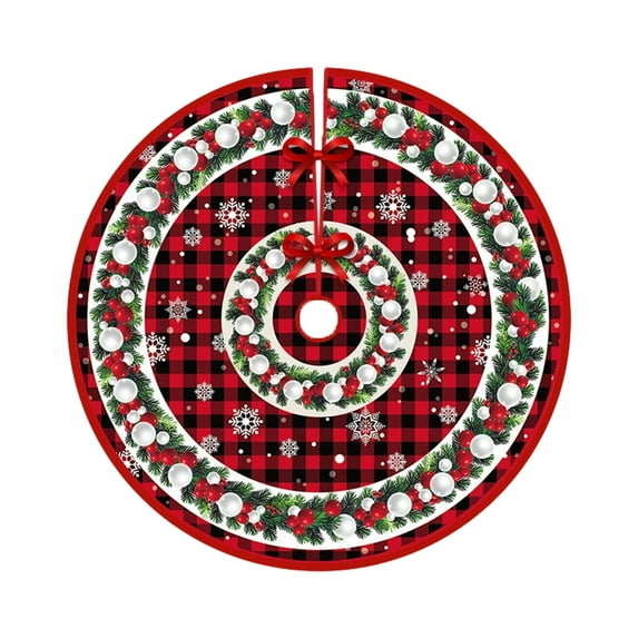 Cheapark 90cm Christmas Tree Skirt - Festive Tree Bottom Cover, Soft Fabric Decor Enhancing Xmas Tree Display & Holiday Ambiance