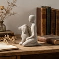 thumbnail image 1 of Cheapark 96、Animal Resin Statue Human and Dog Tabletop Sculpture Art Craft for Office Living Room Rustic Home Ornament Display, 1 of 8