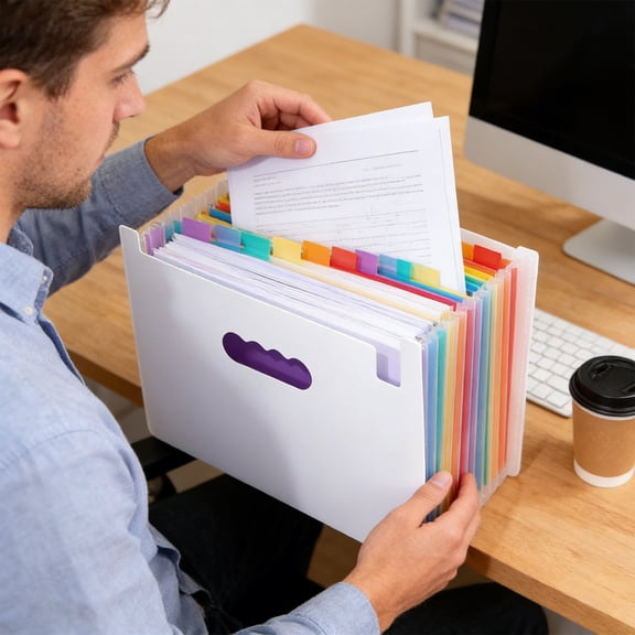 Cheapark Accordion Folder Rainbow Multi Layer A4 Organizer With Index Tabs Stand Up Design For Office Desktop Document Sorting Gift