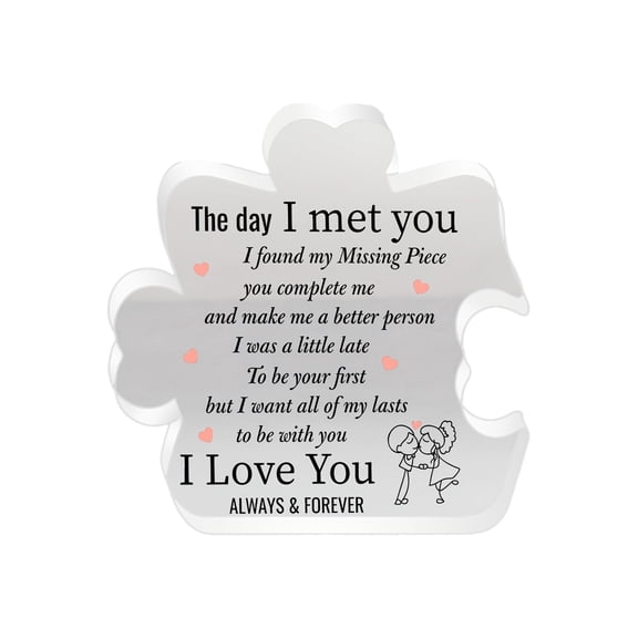 Cheapark Acrylic Transparent Puzzle-shaped Valentine's Day Decor - Personalized Romantic Gift Gift for Lovers Home Party Tablet op Decoration