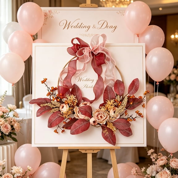 Cheapark Artificial Flower Wreath Spring Door Hanging Garland Floral Decor for Porch Wedding Holiday Seasonal Home Layout