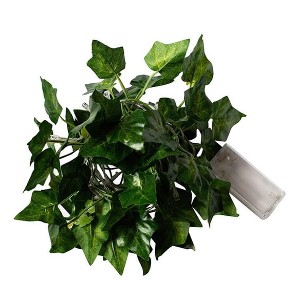 Cheapark Artificial Green Leaf Garland with LED Copper Wire Ivy Vine for Christmas Outdoor Yard Garden Home Wall Holiday Decor Gift