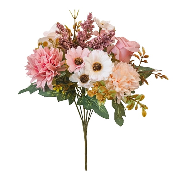 Cheapark Artificial Hydrangea Bouquets Farmhouse Faux Floral For Home Tabletop Vase Indoor Living Room Rustic Style Everyday Decoration