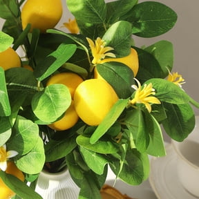 Cheapark Artificial Lemon Stem Bouquet With 25 Blooms And 5 Decorative Fruits Gift