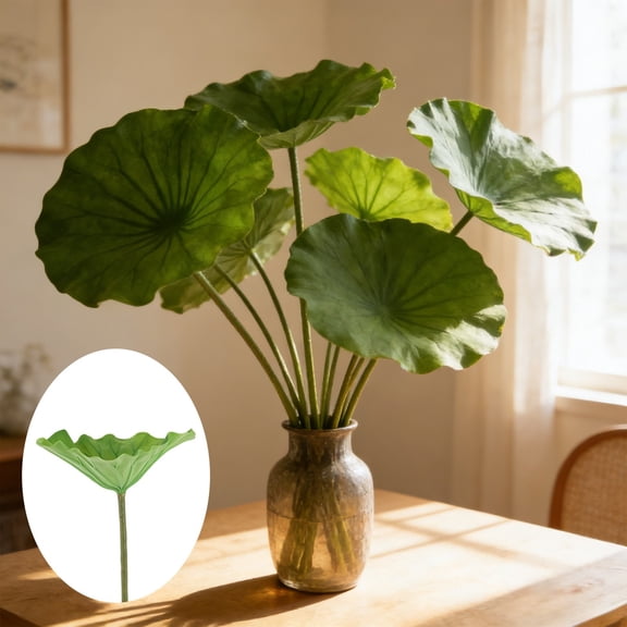 Cheapark Artificial Lotus Leaf Faux Greenery Pad Spring Summer Floral Vase Arrangement Decor