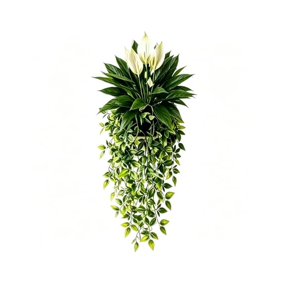 Cheapark Artificial Persian Leaf Vine Faux Peace Lily Foliage Garland for Wall Hanging Home Garden Wedding Decorative Greenery Gift