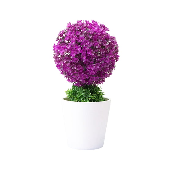 Cheapark Artificial Potted Greenery Plant Fake Money Tree Grass Ball Bonsai Home Office Desk Living Room Shelf Decor Indoor Tabletop Decoration