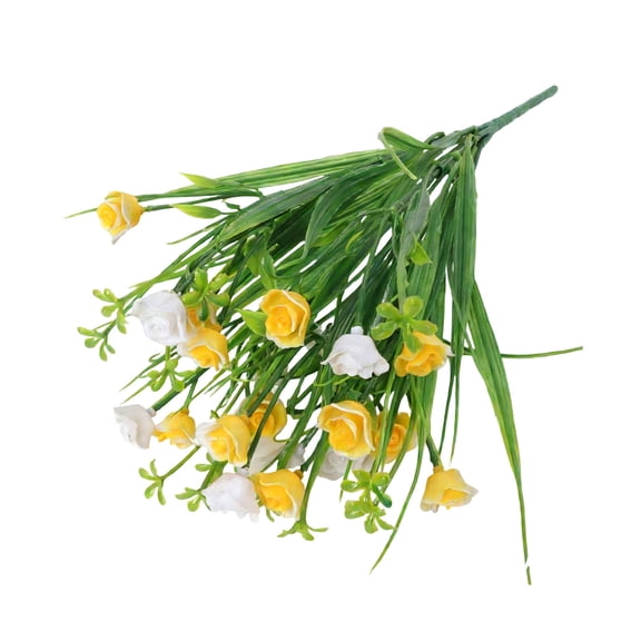 Cheapark Artificial Spring Grass Roses Babys Breath Flowers for Pastoral Flower Box Bed Decor and Festive Bouquets in Assorted Colors
