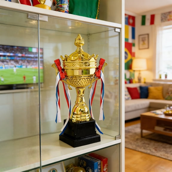 Cheapark Basketball Soccer Metal Trophy Award Cup 2026 World Cup Sports Game Competition Event Winner Souvenir Decor