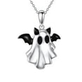 thumbnail image 1 of Cheapark Batwing Horn Ghost Pendant Necklace - Gothic Halloween Jewelry Accessory - Women'S Spooky Fashion Gift - Adjustable Chain, 1 of 8