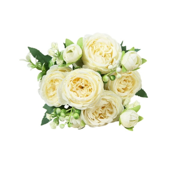 Cheapark Beautiful Artificial Silk Rose Bouquet - Lifelike Fake Flowers for Wedding Valentine's Day, Bridal Decor Accessory, Romantic Gift for Her