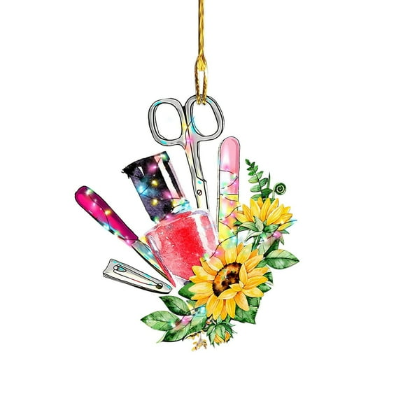Cheapark Beauty Tool Acrylic Flat Ornaments - Hanging Decor For Christmas Tree & Bathroom, Practical Holiday Accessories