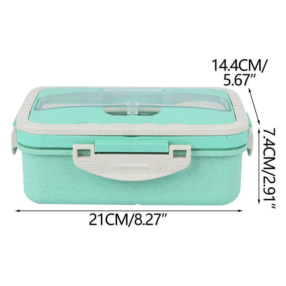 Cheapark Bento Box, Adult&Teens Lunch Box, Lightweight And Leak Proof Lunch Container, Three Compartments, Built-In Tableware, Wheat Straw Material, Microwave Safe