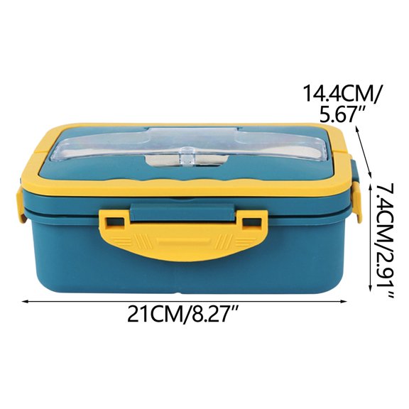 Cheapark Bento Box, Adult&Teens Lunch Box, Lightweight And Leak Proof Lunch Container, Three Compartments, Built-In Tableware, Wheat Straw Material, Microwave Safe