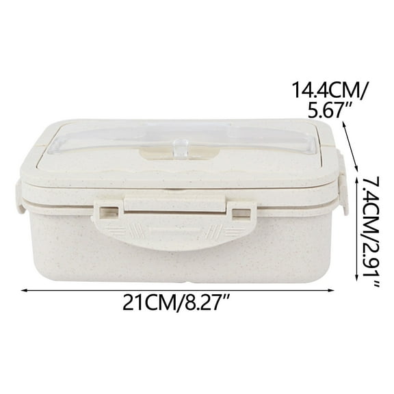 Cheapark Bento Box, Adult&Teens Lunch Box, Lightweight And Leak Proof Lunch Container, Three Compartments, Built-In Tableware, Wheat Straw Material, Microwave Safe