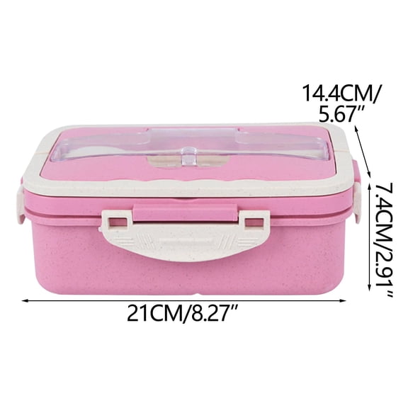 Cheapark Bento Box, Adult&Teens Lunch Box, Lightweight And Leak Proof Lunch Container, Three Compartments, Built-In Tableware, Wheat Straw Material, Microwave Safe