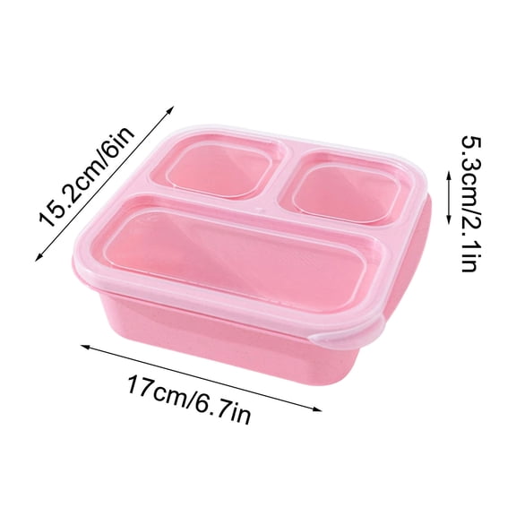 Cheapark Bento Box With 3 Compartments For Meal Preparation And Portable Use, Reusable